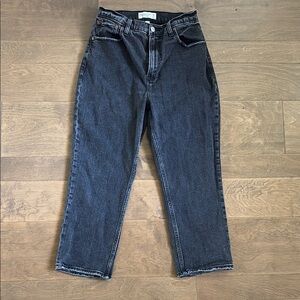 Abercrombie & Fitch Curve Love Ultra High Rise Ankle Straight Black Size 28